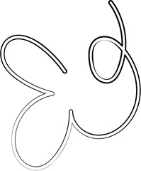 ink outline abstract squiggle line