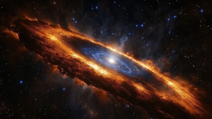 Cosmic Inferno: A Stunning Nebula Galaxy with Fire and Ice nebula galaxy space cosmos universe stars