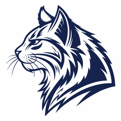 A sleek, stylized cat head logo, perfect for pet related vector illustration