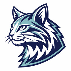 A sleek, stylized cat head logo, perfect for pet related vector illustration