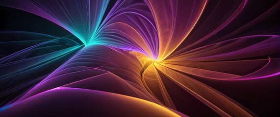 Abstract digital backgrounds composed of fractal shapes and luminous gradients. Extremely detailed high resolution illustration.