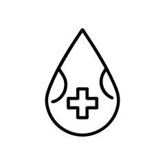 Fototapeta premium blood drop with medical cross blood donation test on white background for web and graphic design