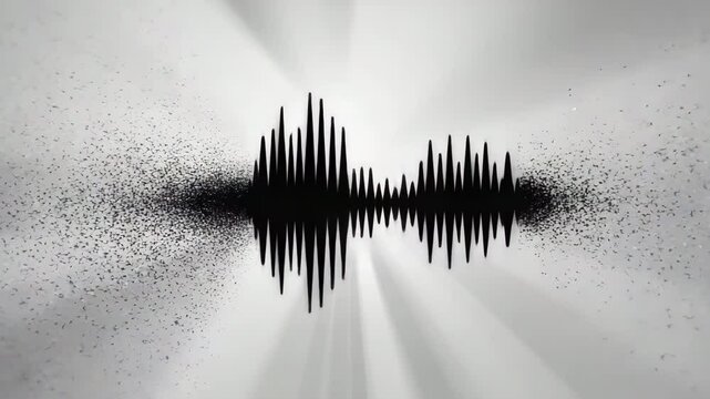 Abstract concept of silence shown as disappearing waveform in fog. 