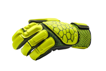 Game-Saving Gear: Football Goalkeeper Gloves Unveiled Isolated On White Background.