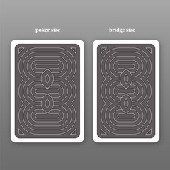 Playing card. Reverse side. Poker size and bridge size.