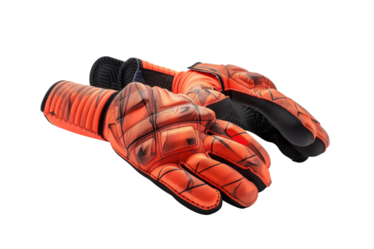 Unveiling the Shield: Football Goalkeeper Gloves Exposed Isolated On White Background.