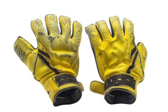 Essential Tools: Football Goalkeeper Gloves Revealed Isolated On White Background.