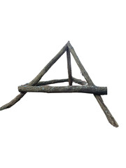 Wooden anthill fence isolated on transparent or white background, png 