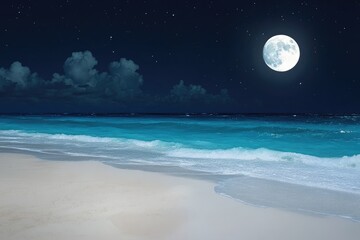 Moonlight Beach Scene