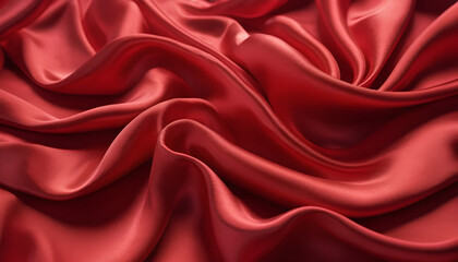 Obraz premium Crimson silk fabric draped in elegant folds