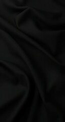 Obraz premium Elegant Black Silk Fabric Texture with Soft Waves and Subtle Light, Luxurious Drape Background