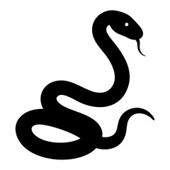Naklejka premium black snake silhouette slithering in minimalistic style 