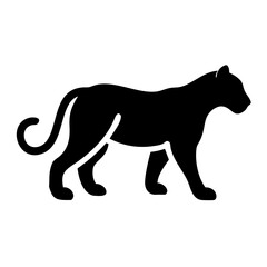 Obraz premium Black silhouette of a panther walking gracefully 