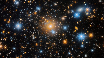 Fototapeta premium Cosmic celestial bodies in a vast, dark space.