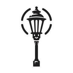 street lamp vector silhouette clip art illustration