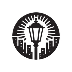 street lamp vector silhouette clip art illustration