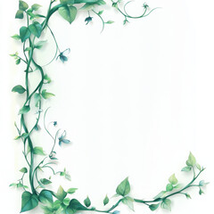 Obraz premium Watercolor illustration with painted vines evoking tranquil, minimalist aesthetic