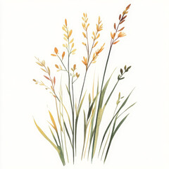 Delicate watercolor grass illustration exudes natural beauty and peaceful vibe