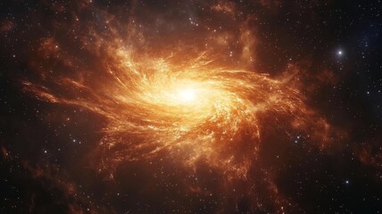 Obraz premium Fiery Galaxy Swirl: Cosmic Nebula in Deep Space galaxy spiral galaxy nebula space cosmos universe
