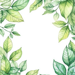 Watercolor leaf border is serene, elegant and graceful