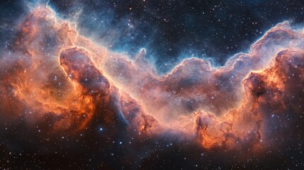 Colorful cosmic nebulae with vibrant hues.