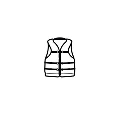 Life jacket silhouette on white background