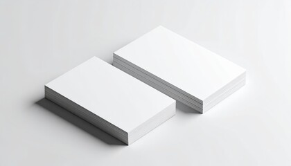 Fototapeta premium Two Stacks of Blank White Business Cards Mockup Perfect for Branding Design Projects