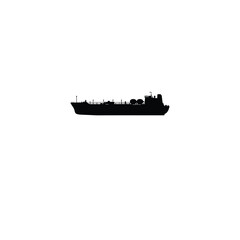 oil tanker ship silhouette on white background © KamrulHasan