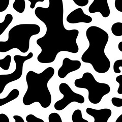 Black cow skin print pattern animal seamless for printing, cutting, home decorate and more.