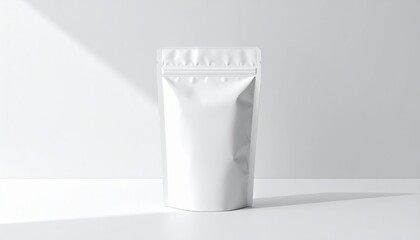 Blank White Stand Up Pouch Packaging Mockup for Product Design