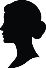 Female Silhouette Profile Art, Elegant Woman Side Face Silhouette.
