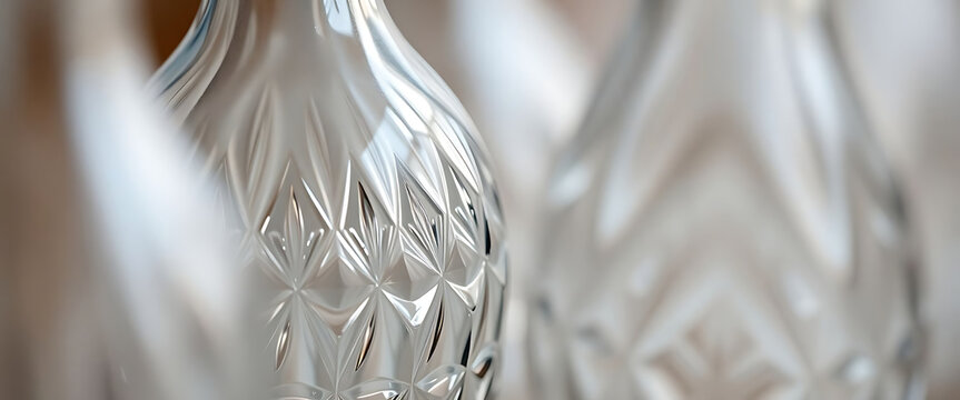 group of glass vases sitting next to each other