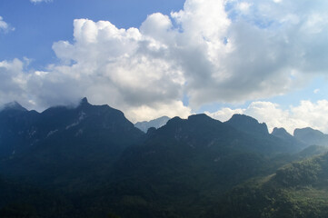 Naklejka premium The mountain view of Doi Luang Chiang Dao that is a national park in Chiang Mai Province, Thialand.
