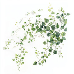 Obraz premium Realistic illustration of vine and flower shows graceful elegance