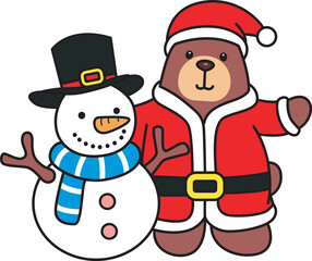 Illustration of cute bear icon.
Funny bear in daily activities elements.