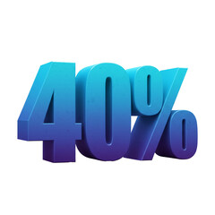 Modern Blue 40 Percent Word Art Discount Offer Sale Promotion Savings