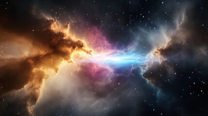 Fototapeta premium Cosmic Burst: Ethereal Nebula and Starfield nebula space cosmos galaxy starfield stars cosmic light