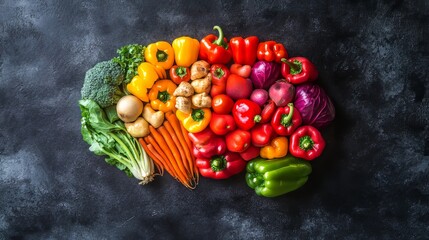  Healthy eating and food education concept. Colorful fresh fruits and vegetables. Healthy ingredients. Wellness and lifestyle. Healthy food. Nutrition food. Superfood, vegetable, seeds, leaf vegetable