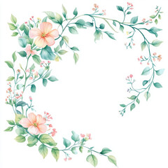 Delicate floral adornment, watercolor painted, creates serene and pretty design