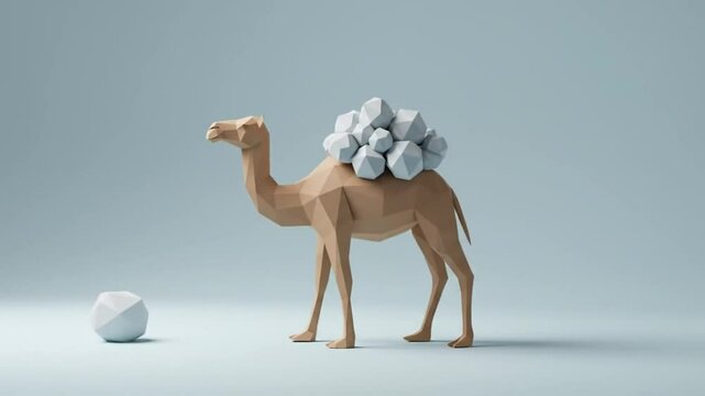 Low Poly Camel 3D Animation: Desert Journey