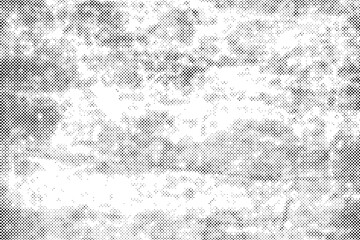 Abstract grunge halftone pattern, black dost texture on white background