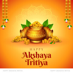 Happy Akshaya Tritiya religious festival of Hindu India celebration