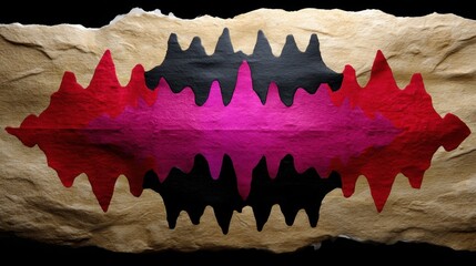 Hand-painted colorful abstract wave pattern on textured paper background, artistic design for creative projects