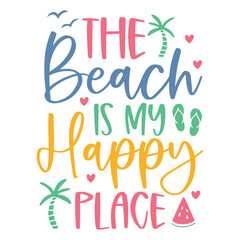 The beach is my happy place SVG Art & Illustration