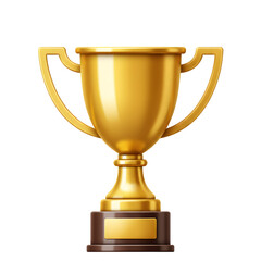 Shining Golden Trophy Symbolizing Triumph and Achievement on White Background