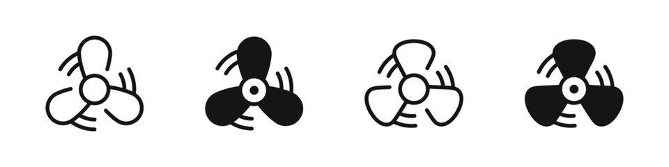 Fan icon set. Ventilator icons collection. Cooler icon. Propeller vector icon set. EPS 10 © Jocelyn_Flores