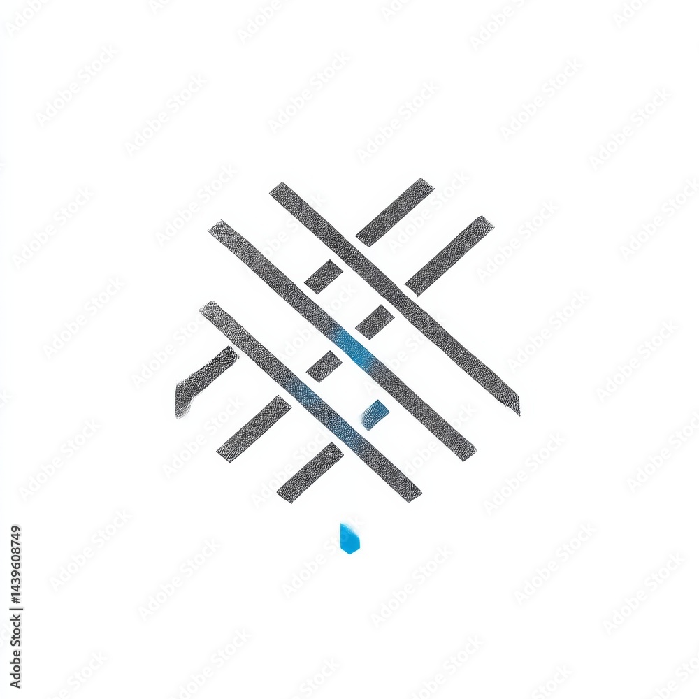 Fototapete abstract interwoven stripes: a minimalist design with textural gray elements and a touch of blue, cr