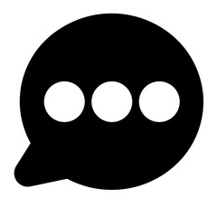 Fototapeta premium Simple chat bubble icon symbolizing messaging and communication applications in digital design.