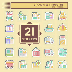 Sticker Set Industry. related to Education symbol. design editable