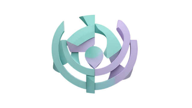 Minimalist Sustainability Symbol with Interlocking Circles in Pastel 